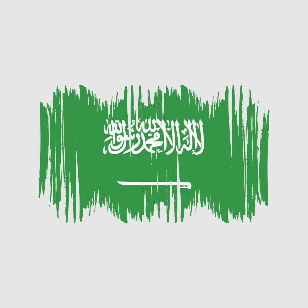 Vektorpinsel mit saudi-arabischer Flagge. Pinselvektor der Nationalflagge vektor