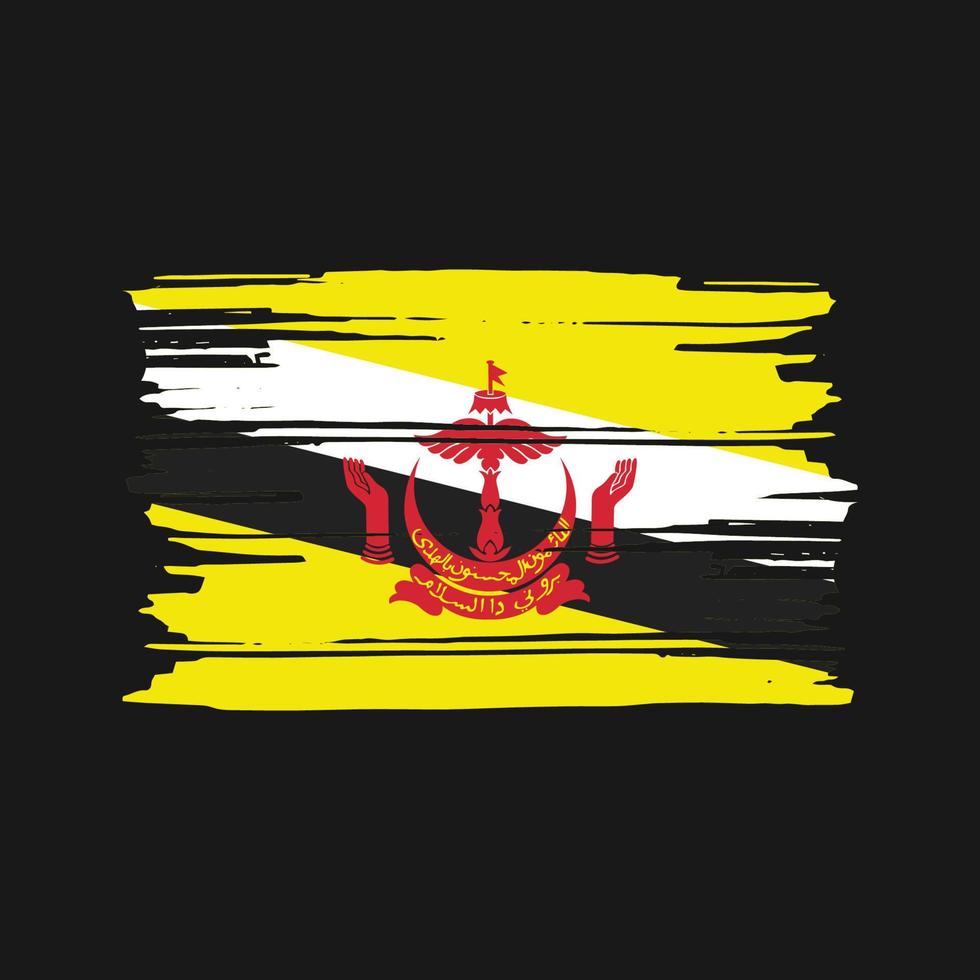 brunei flagga borsta vektor. nationell flagga design vektor