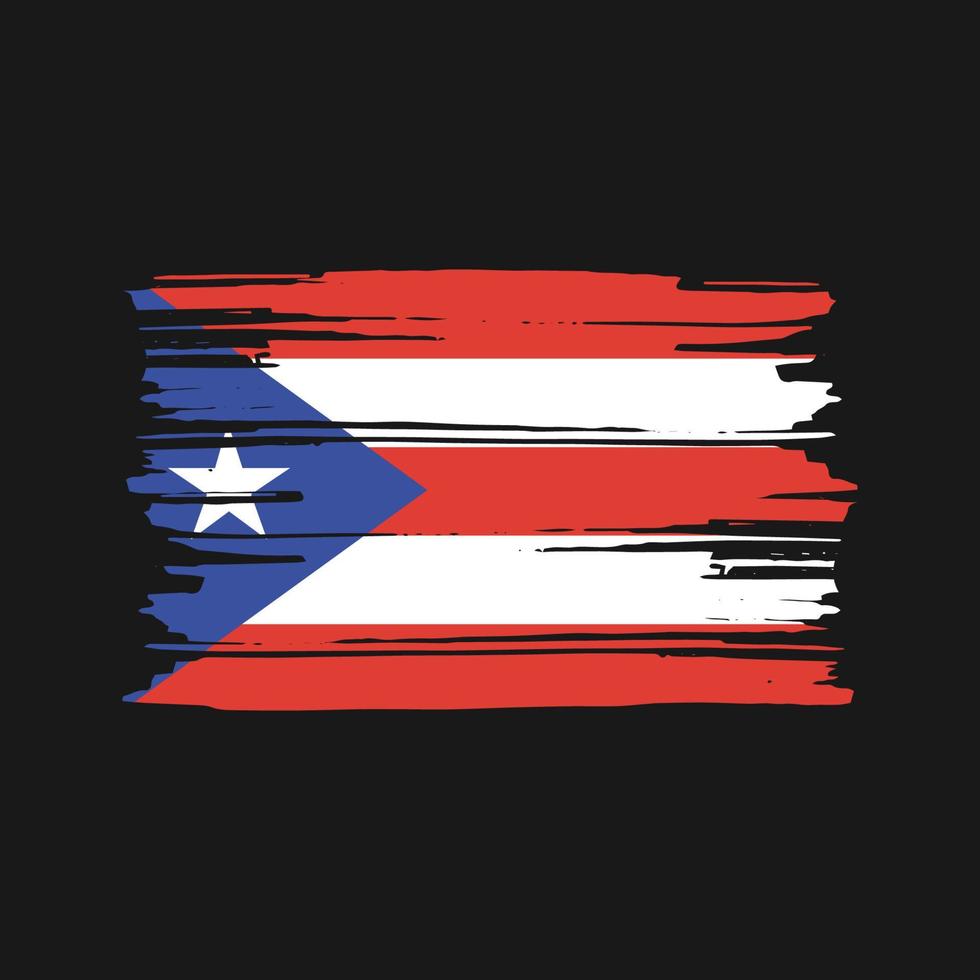 puerto-rico-flaggenbürstenvektor. Design der Nationalflagge vektor