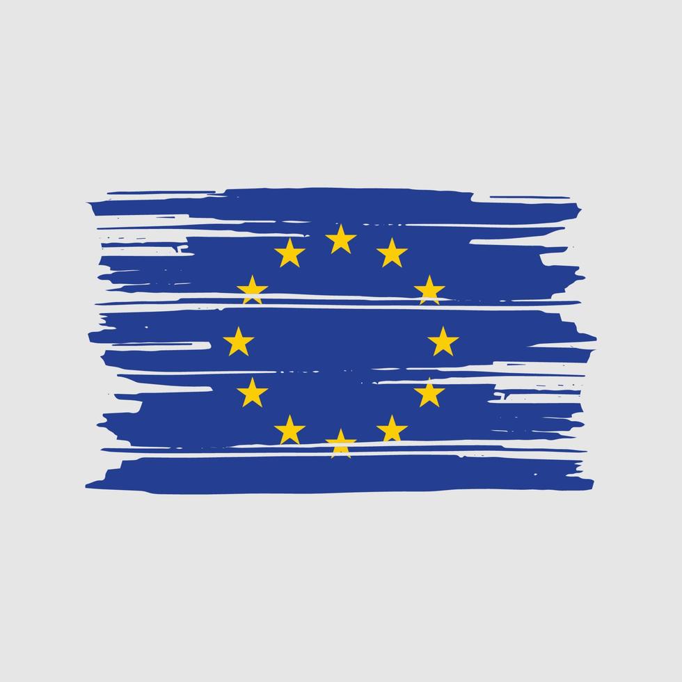 Pinselvektor der europäischen Flagge. Design der Nationalflagge vektor