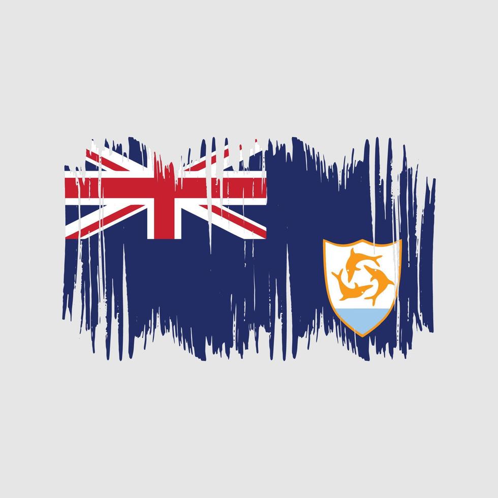 Vektorpinsel mit Anguilla-Flagge. Pinselvektor der Nationalflagge vektor