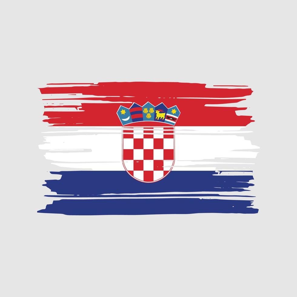 kroatien flagga borsta vektor. nationell flagga design vektor