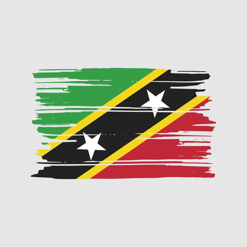 helgon kitts och nevis flagga borsta vektor. nationell flagga design vektor