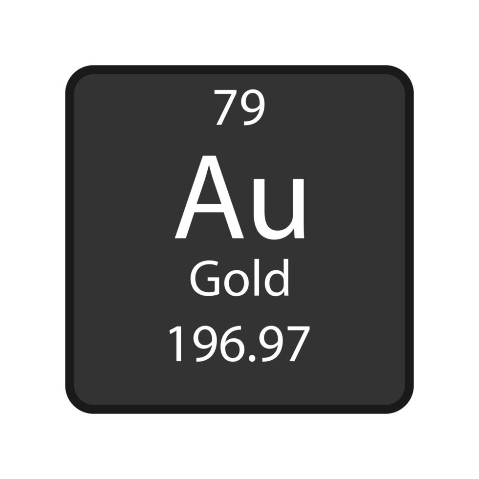 guld symbol. kemiskt element i det periodiska systemet. vektor illustration.