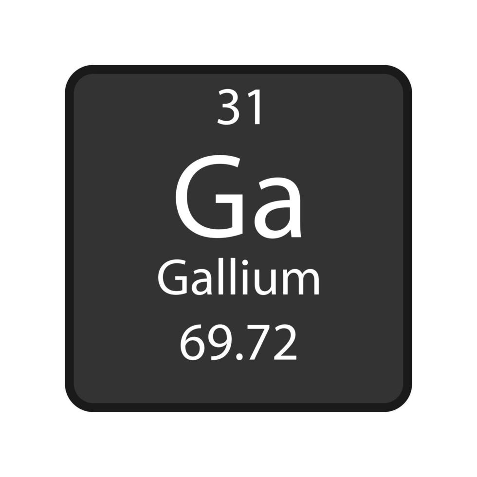 gallium symbol. kemiskt element i det periodiska systemet. vektor illustration.