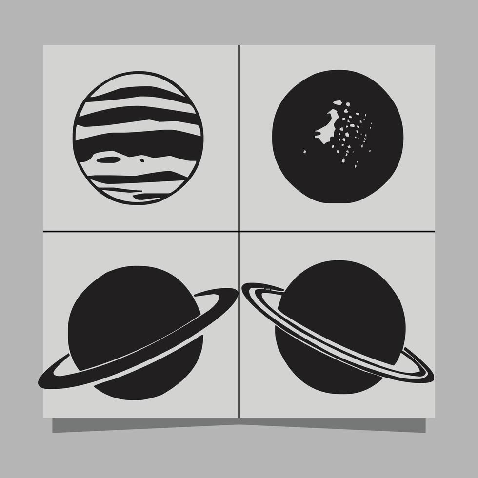 vektorillustration von planeten auf papier, sehr geeignet für logos und flyer vektor
