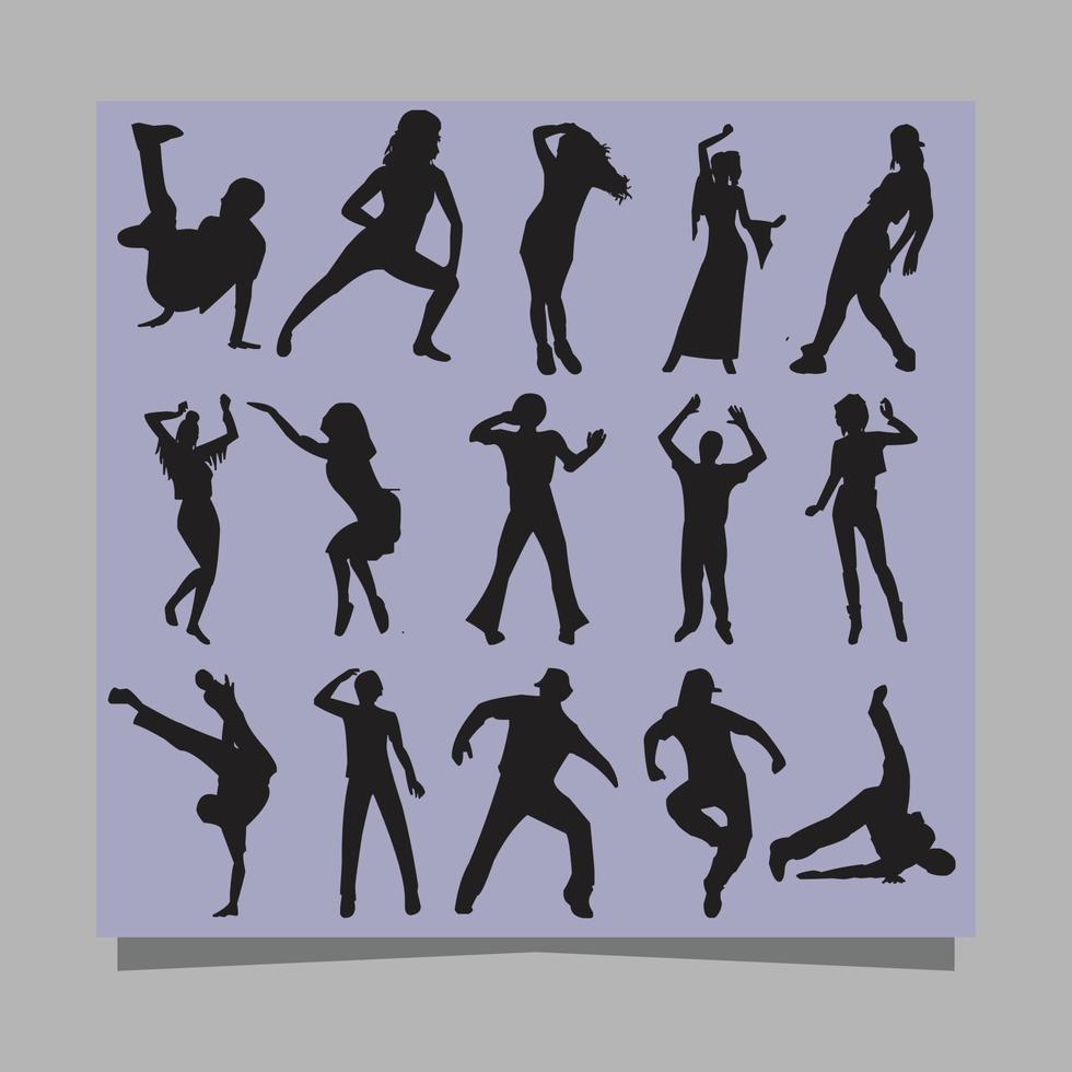 vektor illustration av dansa ikoner dragen på papper, mycket lämplig för med danstema affischer, flygblad och logotyper