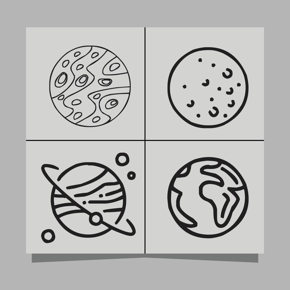 vektor illustration av planeter på papper, mycket lämplig för logotyper och flygblad