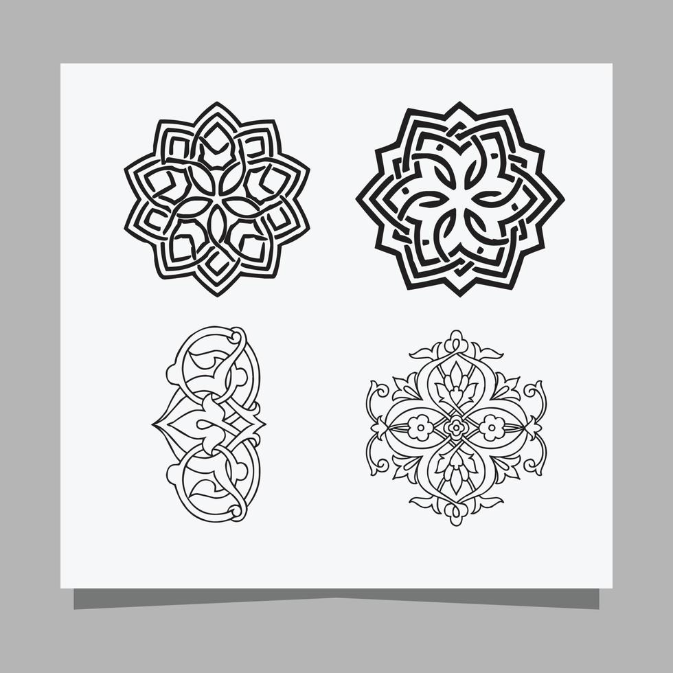 vektor illustration av minimalistisk ornament, arabicum ornament dragen på papper är perfekt för baner och affisch dekoration