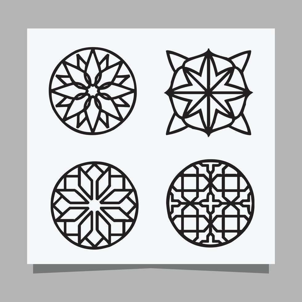 vektorillustration minimalistischer ornamente, arabische ornamente auf papier gezeichnet, eignen sich perfekt für die dekoration von bannern und postern vektor