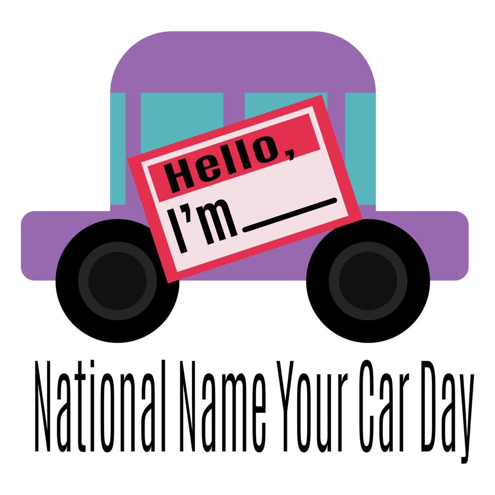 nationaler name your car day, idee für poster, banner oder postkarte vektor