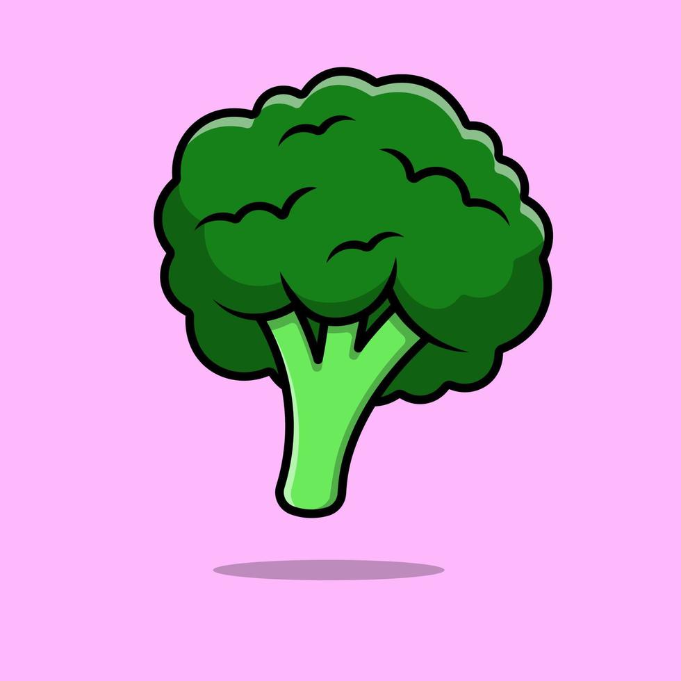 broccoli vegetabiliska tecknad serie vektor ikon illustration. platt tecknad serie begrepp