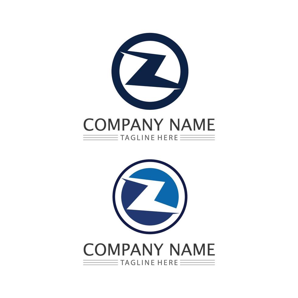 z Buchstabe und Schriftart z Logo Design Vektor Identität Illustration