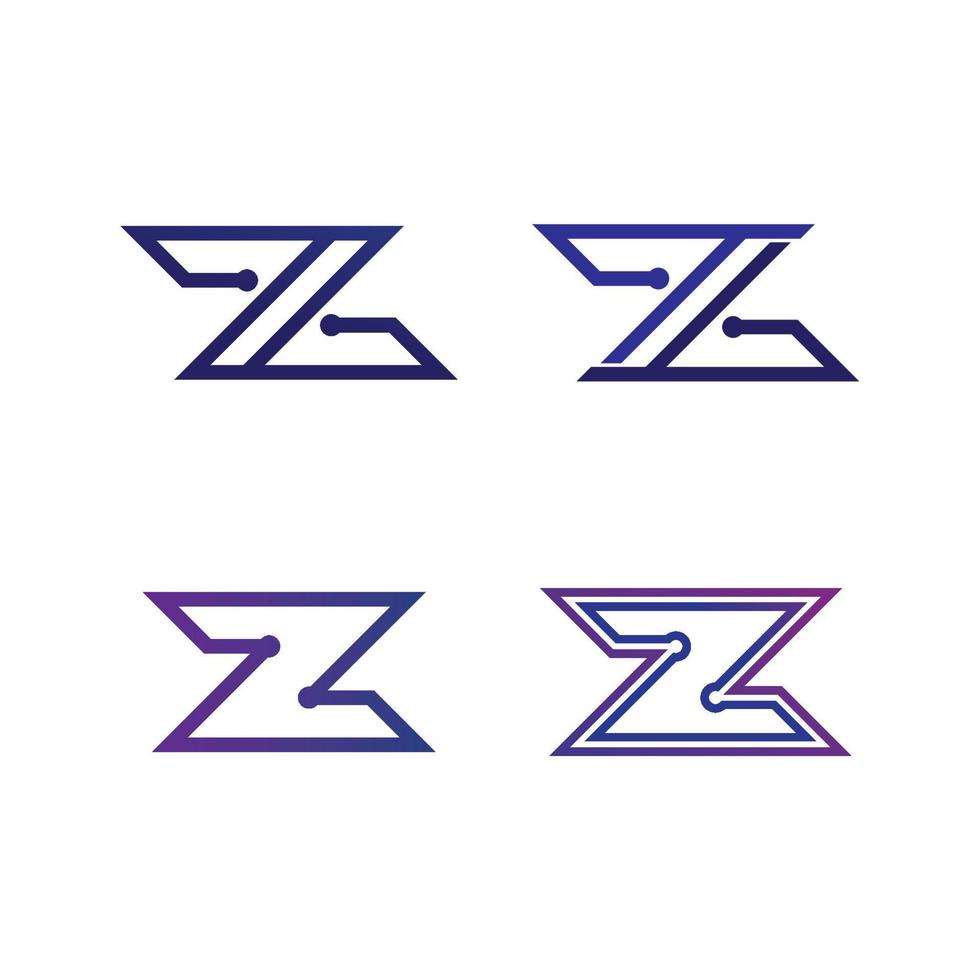 z bokstav och teckensnitt z logotyp design vektor identitet illustration