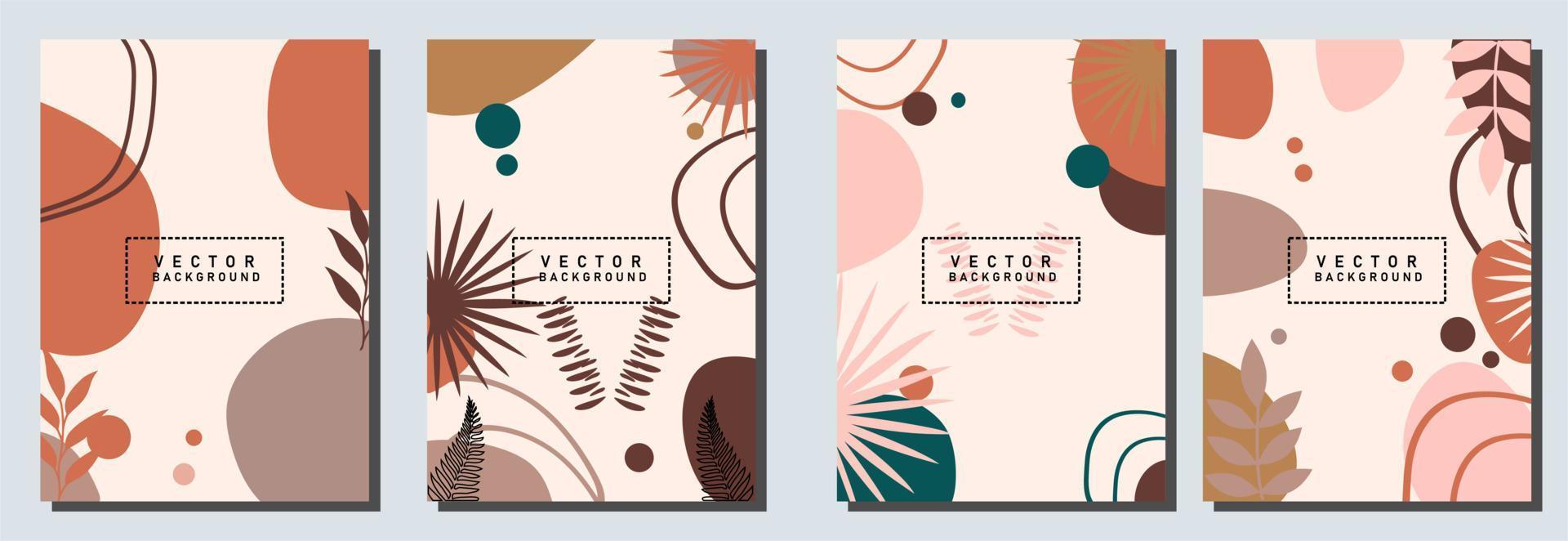 modernes abstraktes Cover-Set, minimales Cover-Design. bunter geometrischer Hintergrund, Vektorillustration. vektor