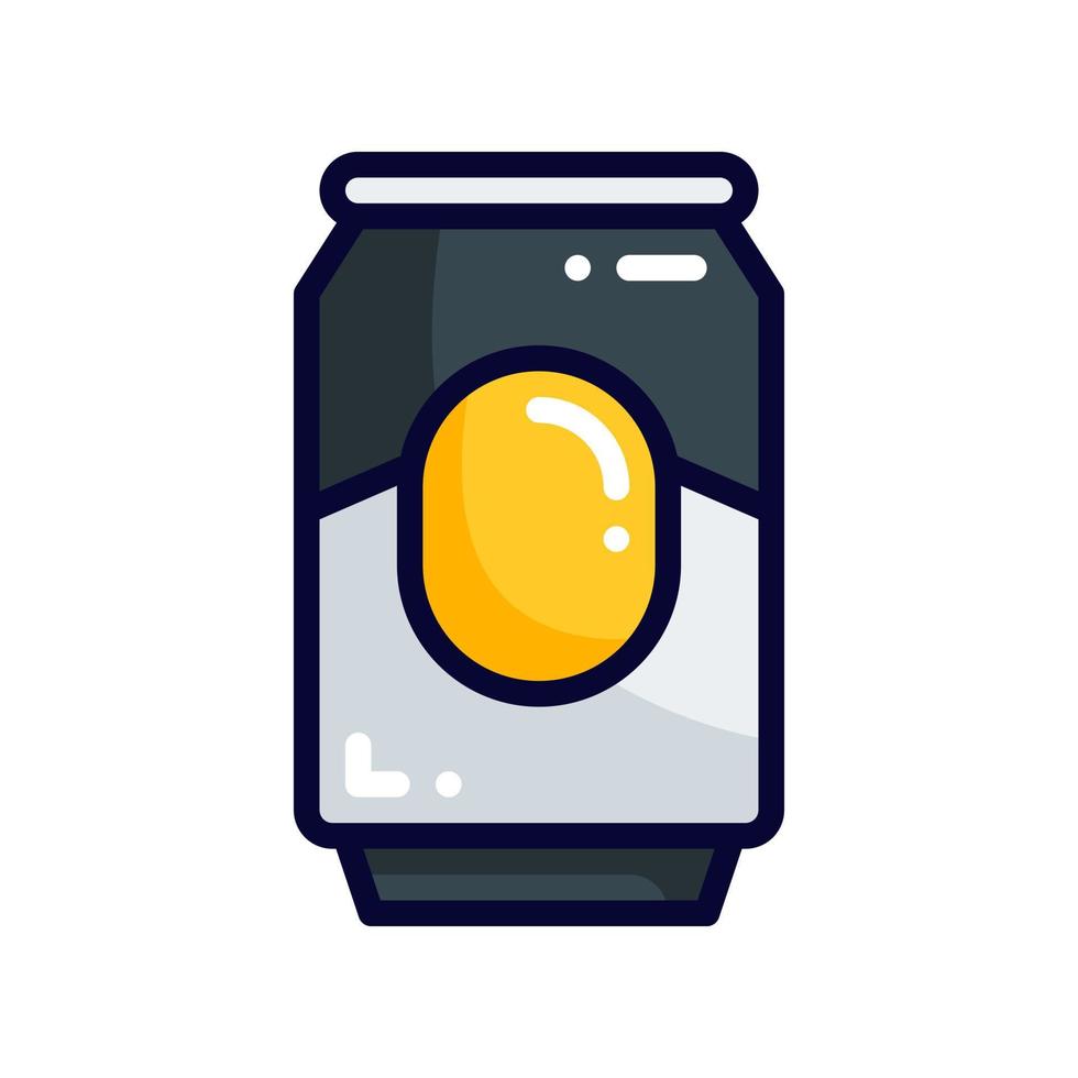 Symbol für den gefüllten Linienstil der Bierdose. Vektorillustration für Grafikdesign, Website, App vektor