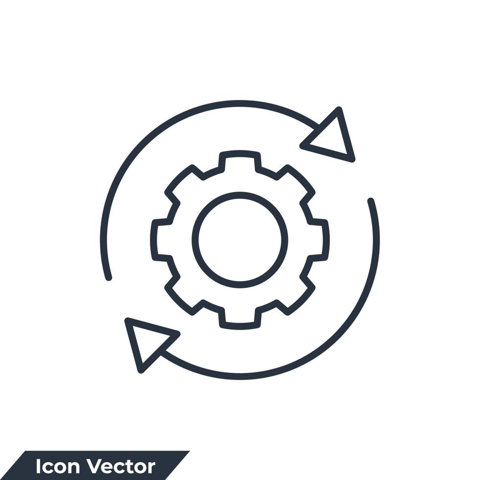 Prozessmanagement-Symbol-Logo-Vektor-Illustration. Optimierungssymbolvorlage für Grafik- und Webdesign-Sammlung vektor