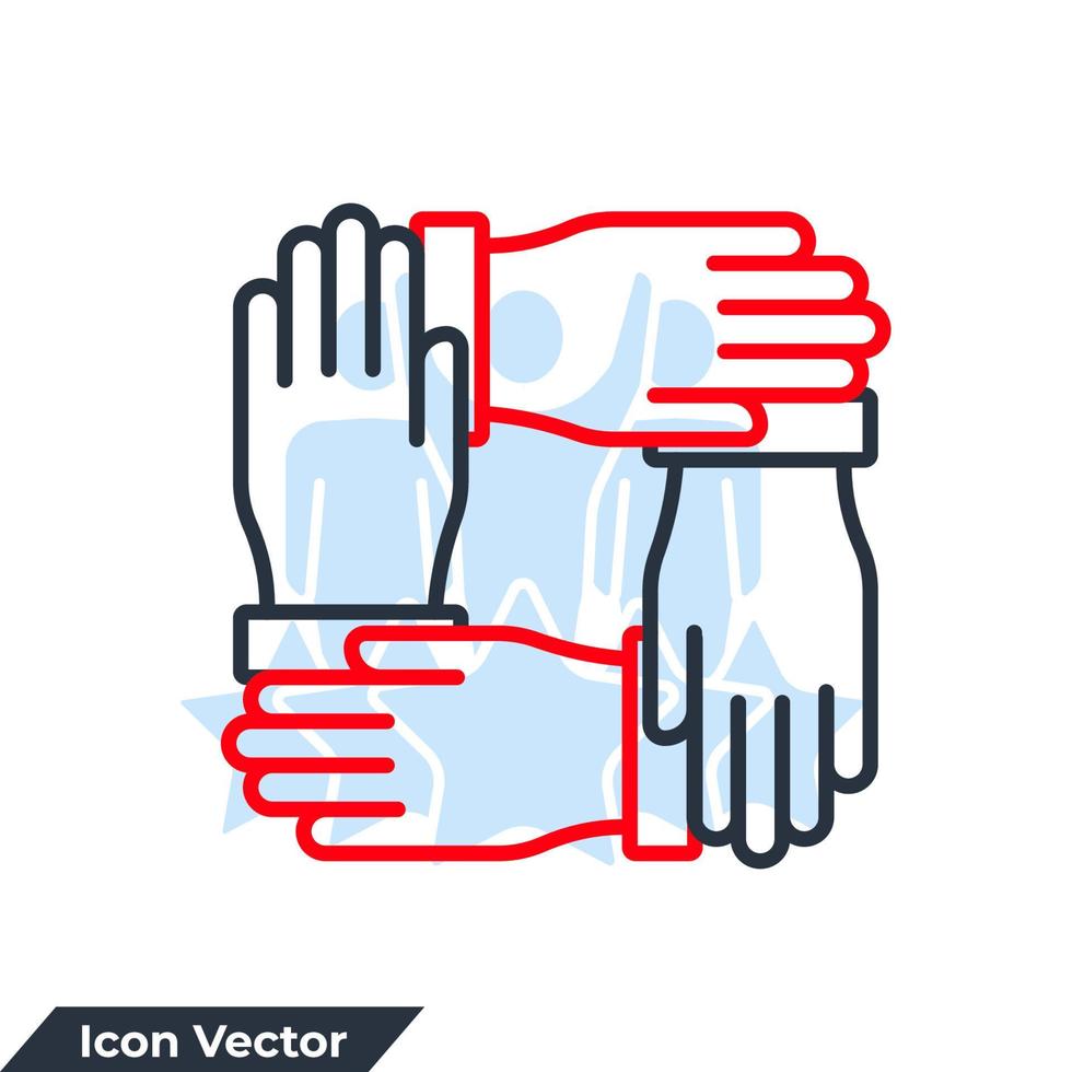 team arbete ikon logotyp vektor illustration. samarbete symbol mall för grafisk och webb design samling