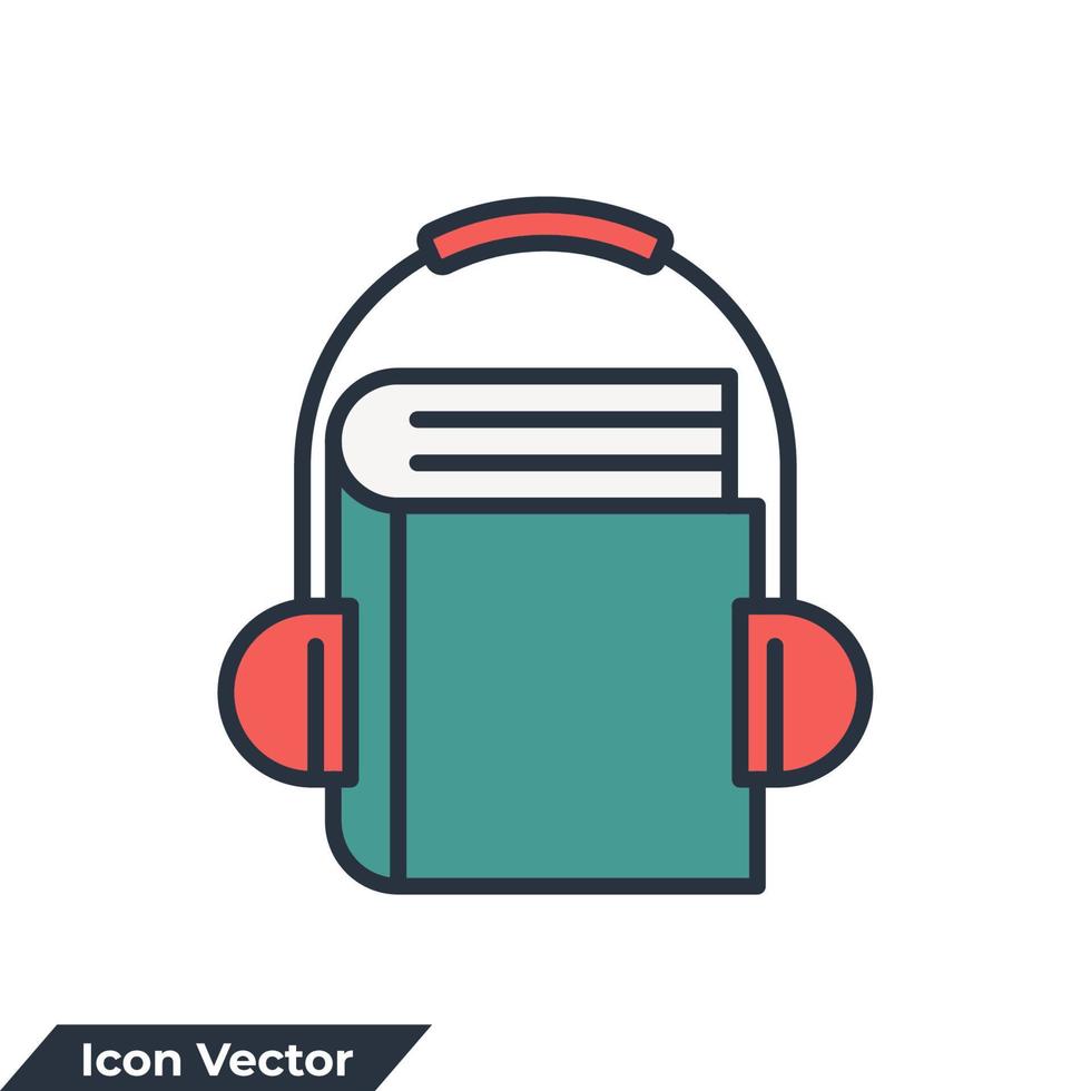 Online-Bildungssymbol-Logo-Vektorillustration. Symbolvorlage für Audiokurse für Grafik- und Webdesign-Sammlung vektor