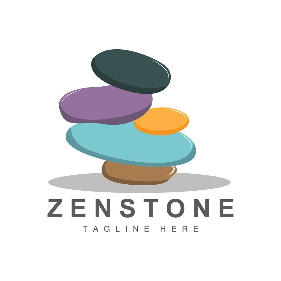 balans sten logotyp design, vektor terapi sten, massage sten, varm sten och zenstone, produkt varumärke illustration