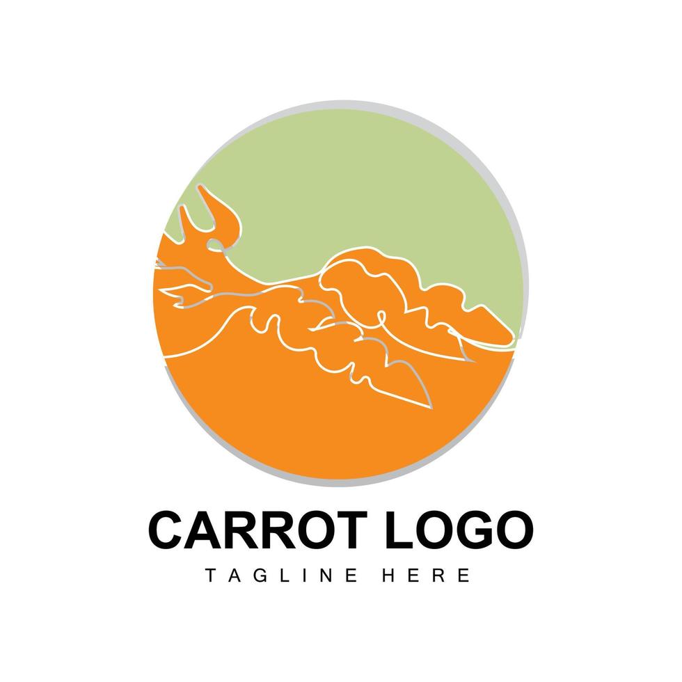 morot logotyp design linje vektor stil vegetarian frukt vegetabiliska ikon matlagning Ingredienser