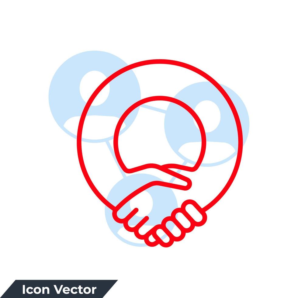 Partnerschaft-Symbol-Logo-Vektor-Illustration. Handshake-Freundschaftspartnerschaftssymbolvorlage für Grafik- und Webdesign-Sammlung vektor