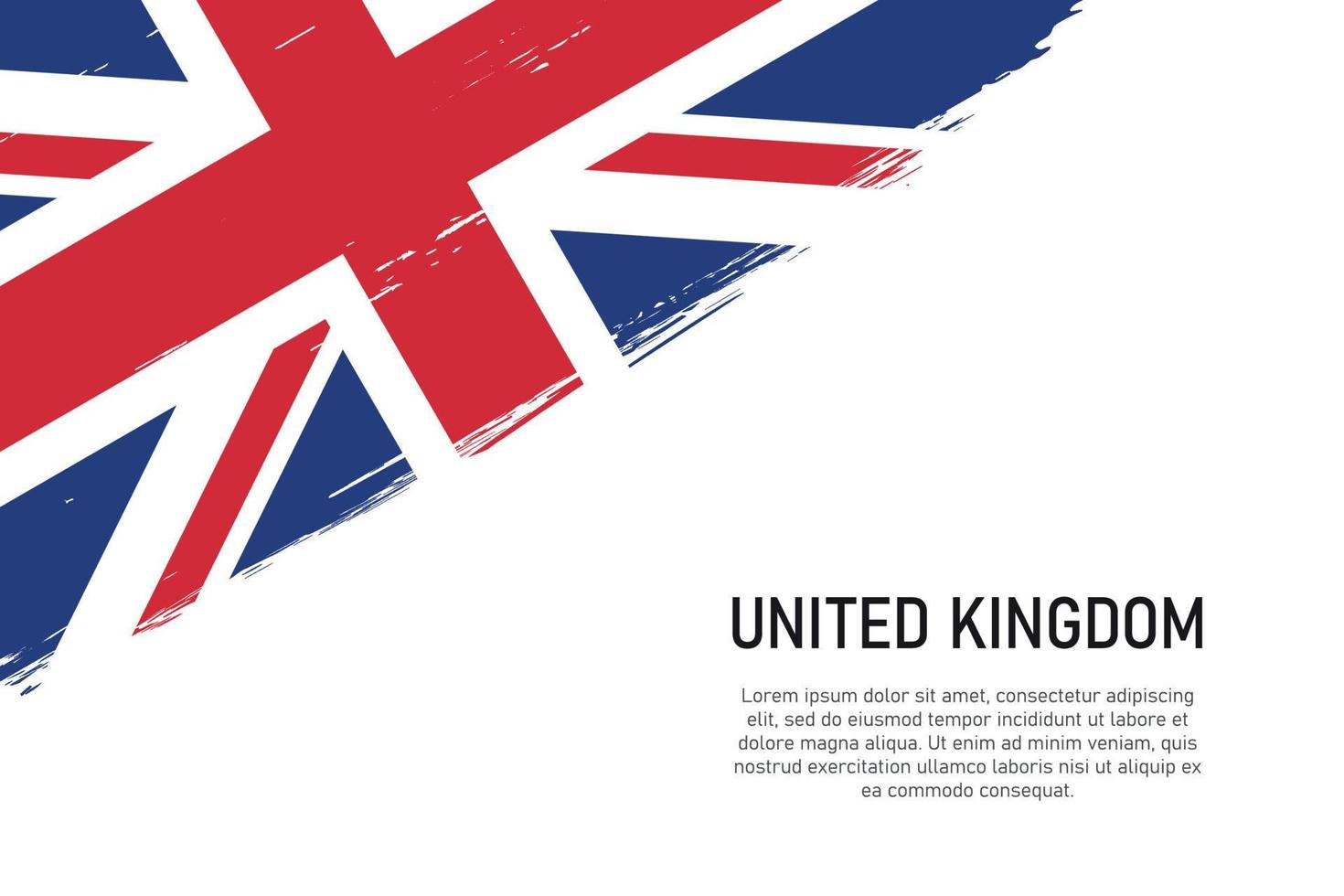 Grunge-Stil Pinselstrich Hintergrund mit Flagge des Vereinigten Königreichs vektor