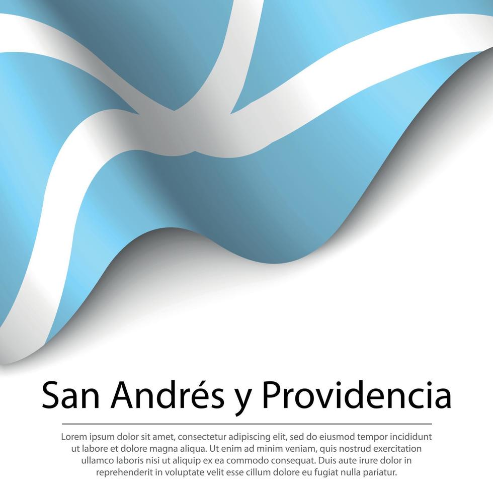Wehende Flagge von San Andres y Providencia ist eine Region Kolumbiens vektor