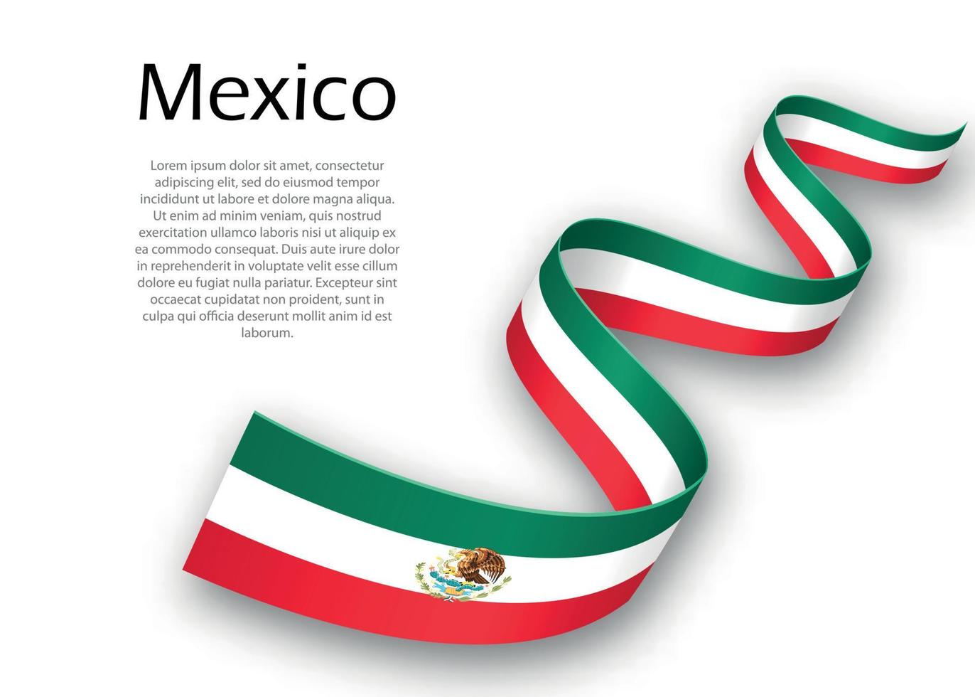 schwenkendes band oder banner mit flagge von mexiko. Vorlage für unabhängige vektor