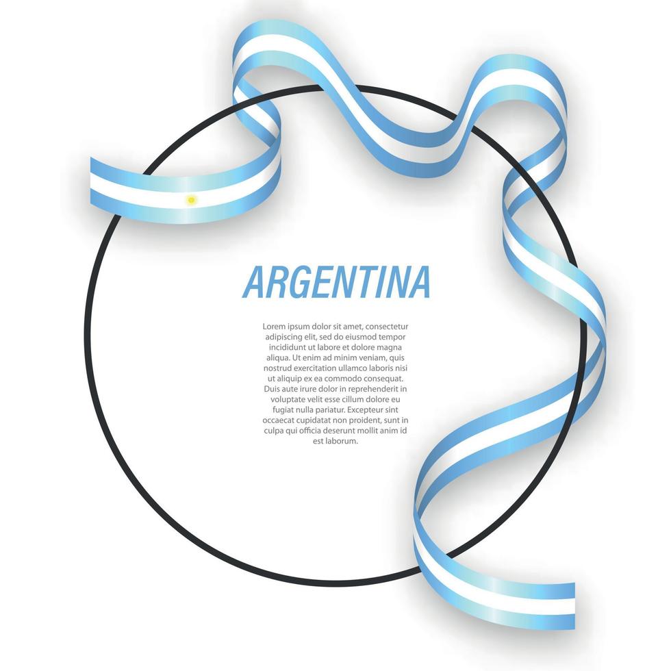 vinka band flagga av argentina på cirkel ram. mall för i vektor