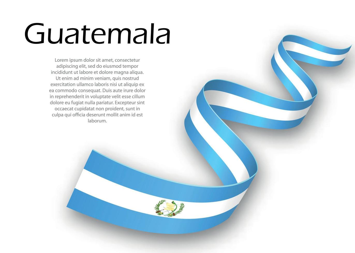 schwenkendes band oder banner mit guatemala-flagge. Vorlage für ind vektor