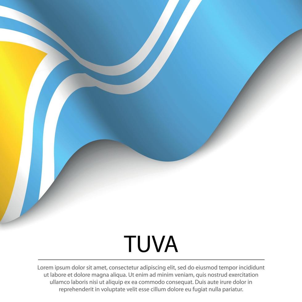 vinka flagga av tuva är en område av ryssland på vit bakgrund. vektor