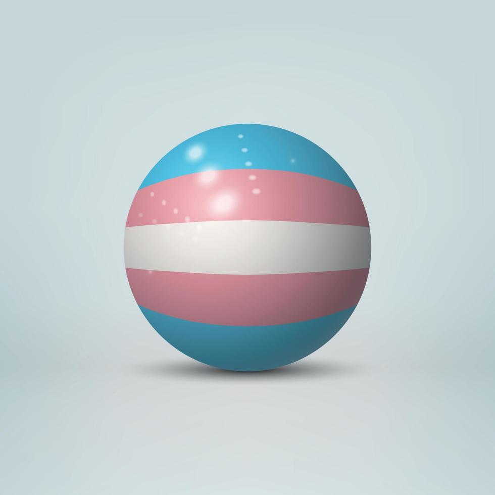 3D-Ball mit Flagge des Transgender-Stolzes vektor