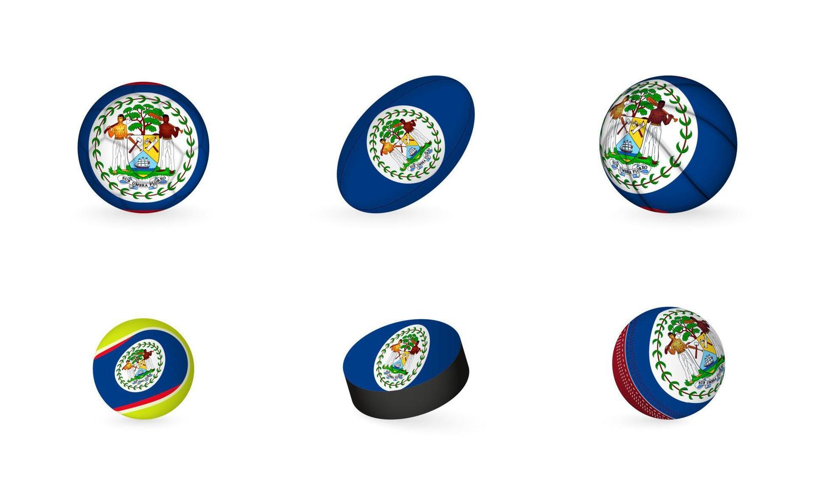 Sportgeräte mit Flagge von Belize. Sport-Icon-Set. vektor