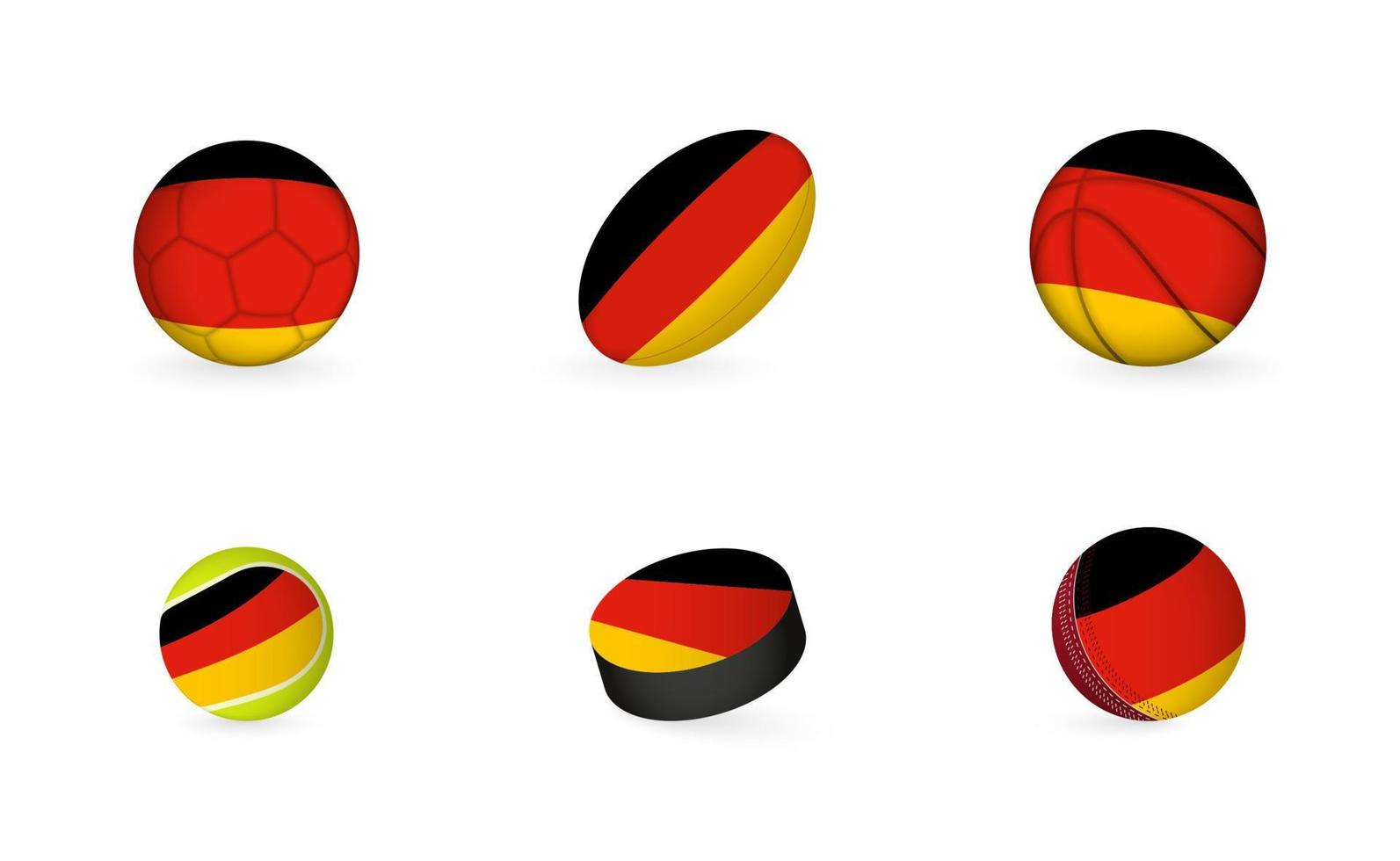 sportgeräte mit flagge von deutschland. Sport-Icon-Set. vektor