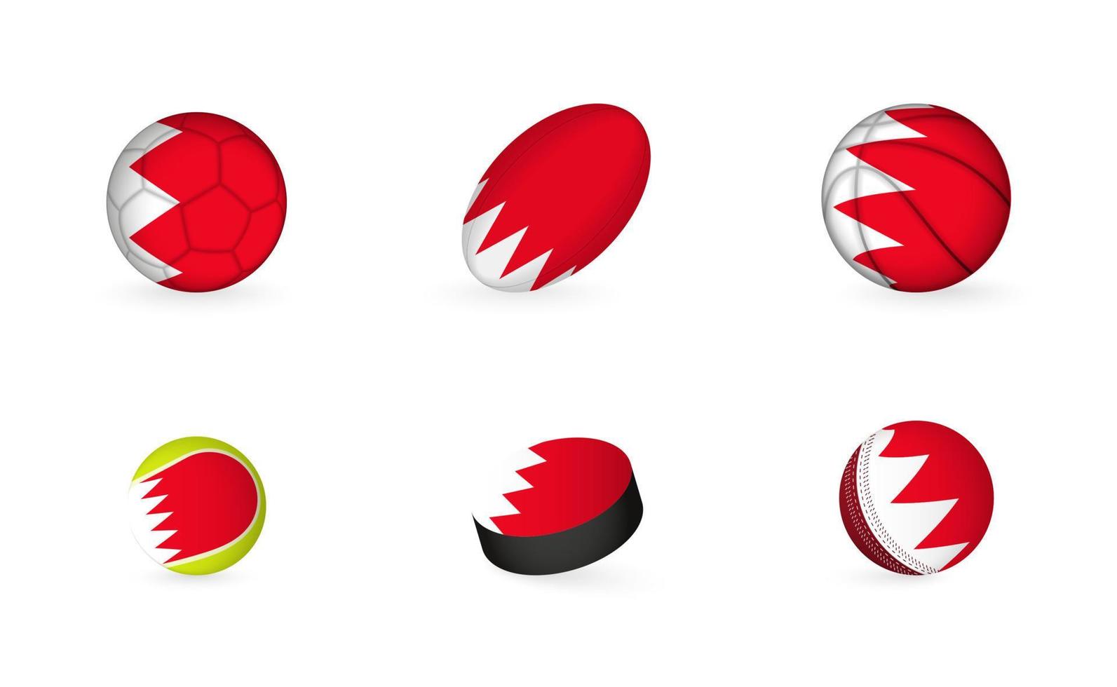 Sportgeräte mit Flagge von Bahrain. Sport-Icon-Set. vektor
