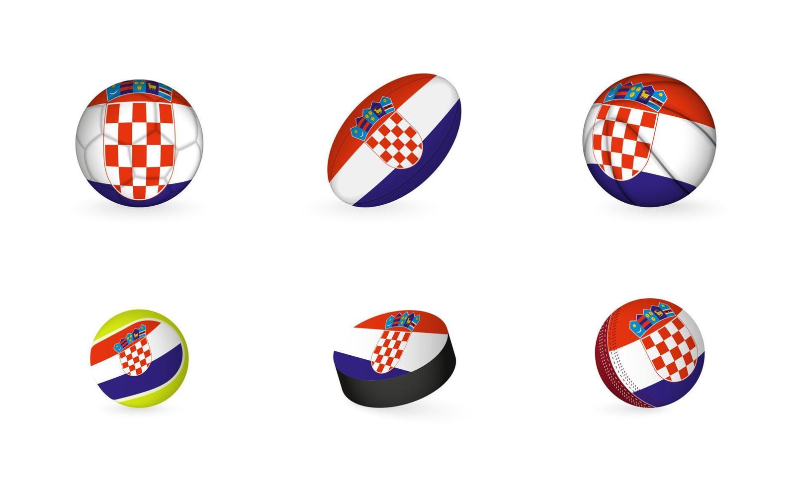 Sportgeräte mit kroatischer Flagge. Sport-Icon-Set. vektor