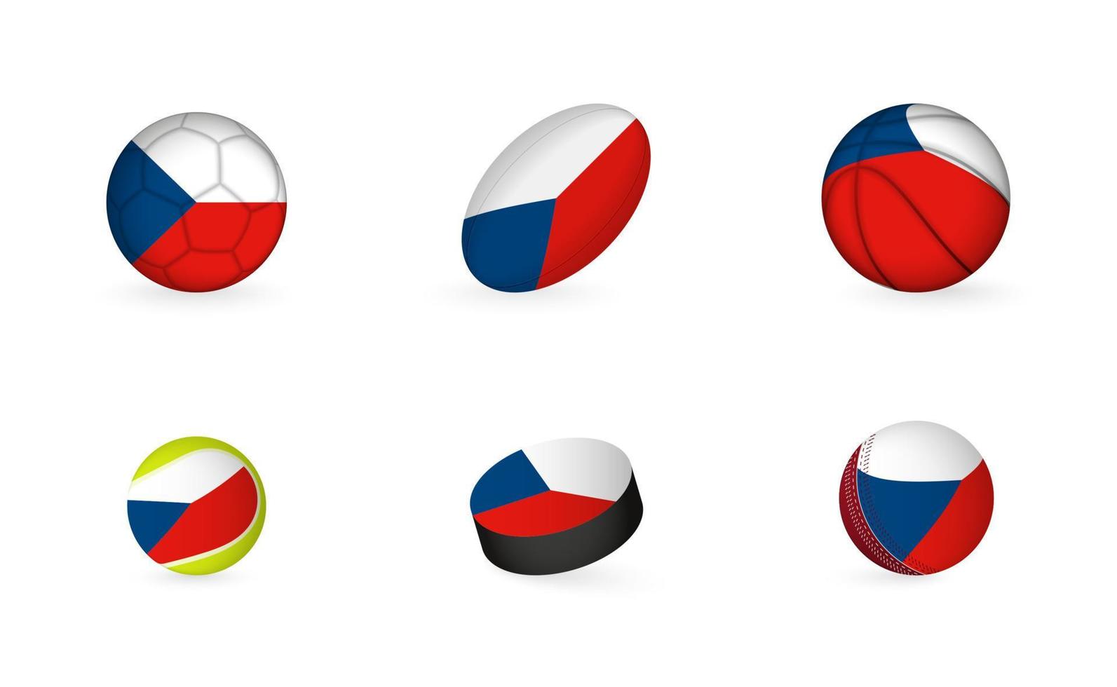 sporter Utrustning med flagga av tjeck republik. sporter ikon uppsättning. vektor