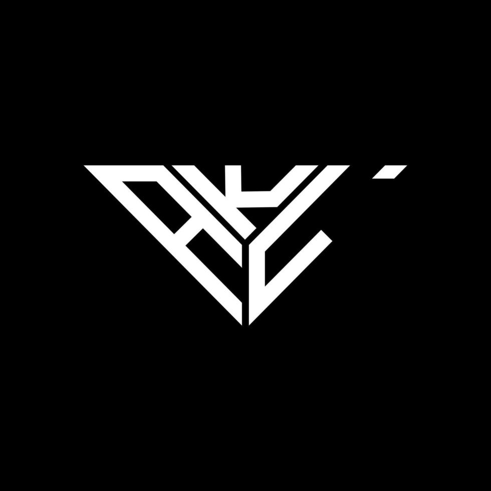 akl Brief Logo kreatives Design mit Vektorgrafik, akl einfaches und modernes Logo in Dreiecksform. vektor