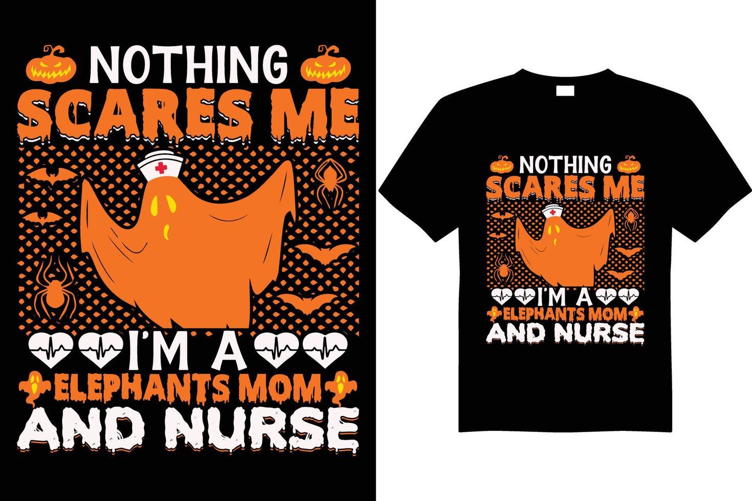 Halloween T-Shirt Design Vektor Elefanten Mutter und Krankenschwester T-Shirt