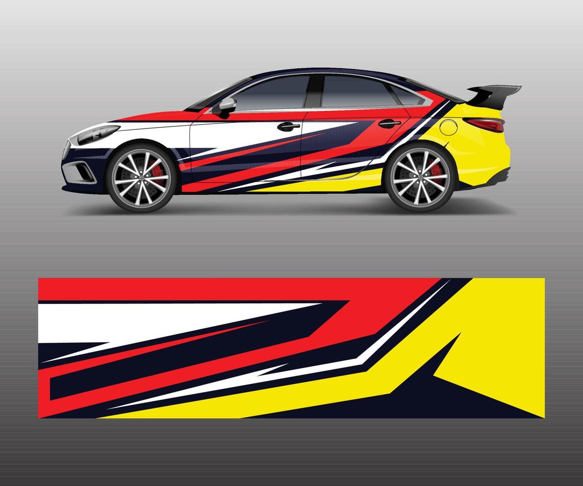 abstrakter Renngrafikvektor für Sportwagen-Wrap-Design vektor