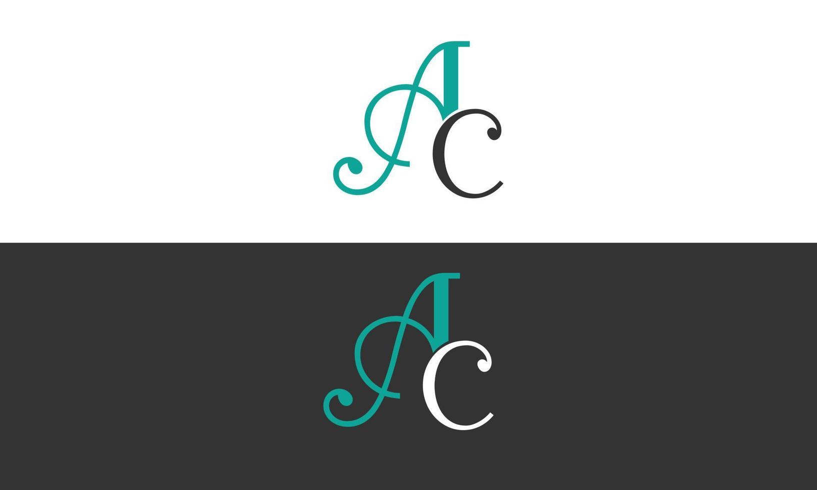 alfabetet bokstäver initialer monogram logotyp ac, ca, a och c vektor