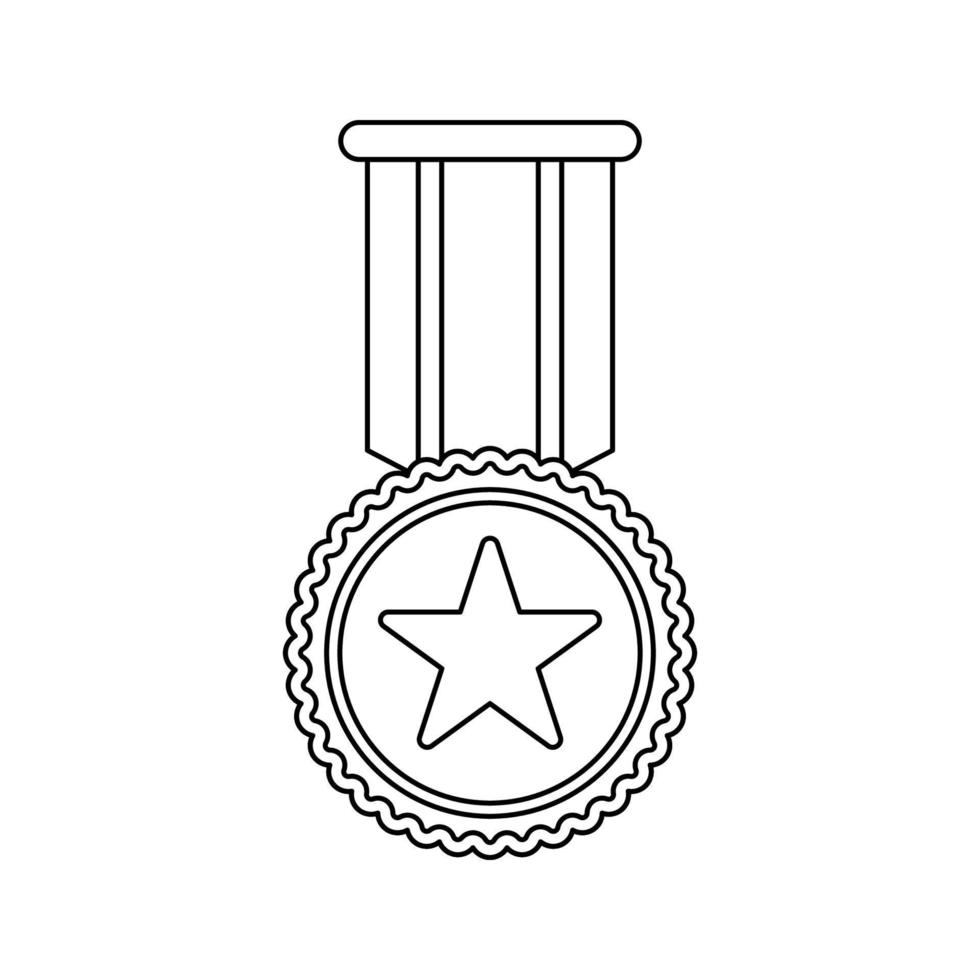 färg sida med medalj för barn vektor