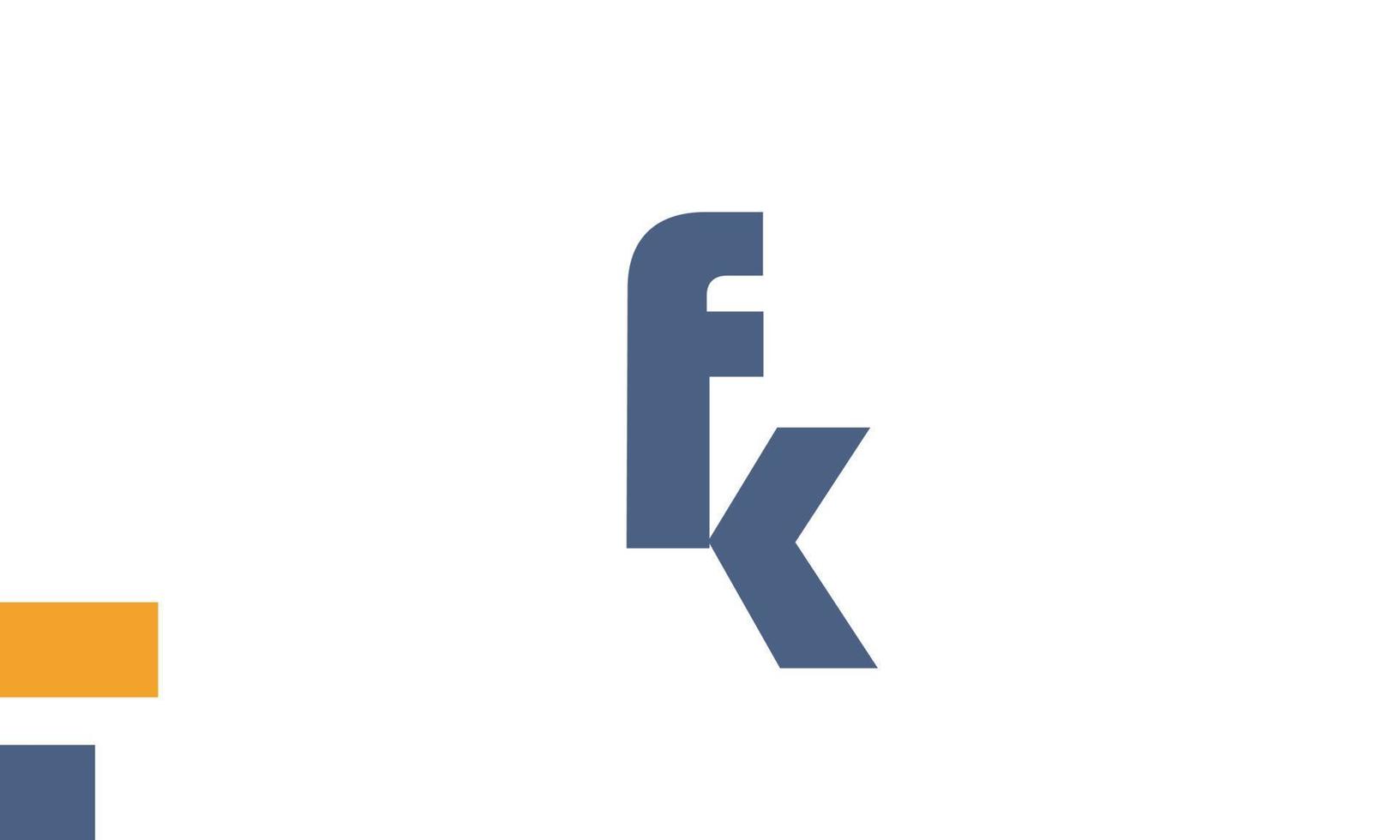 alfabetet bokstäver initialer monogram logotyp fk, kf, f och k vektor