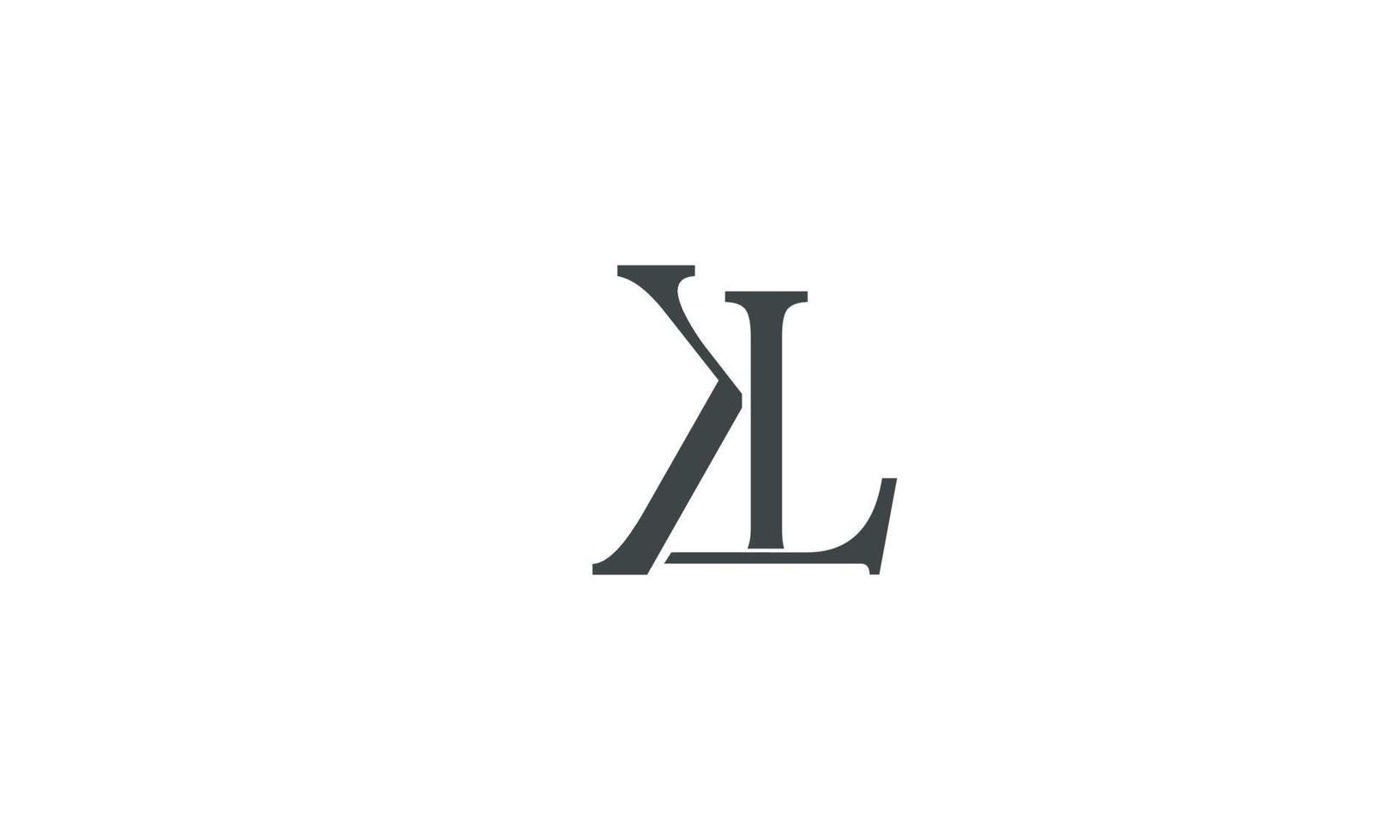 alphabet buchstaben initialen monogramm logo kl, lk, k und l vektor