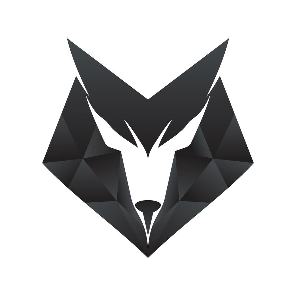 abstraktes geometrisches Logo mit Wolfskopf - Low-Poly-Wolf - polygonale Wolfsillustrationen vektor