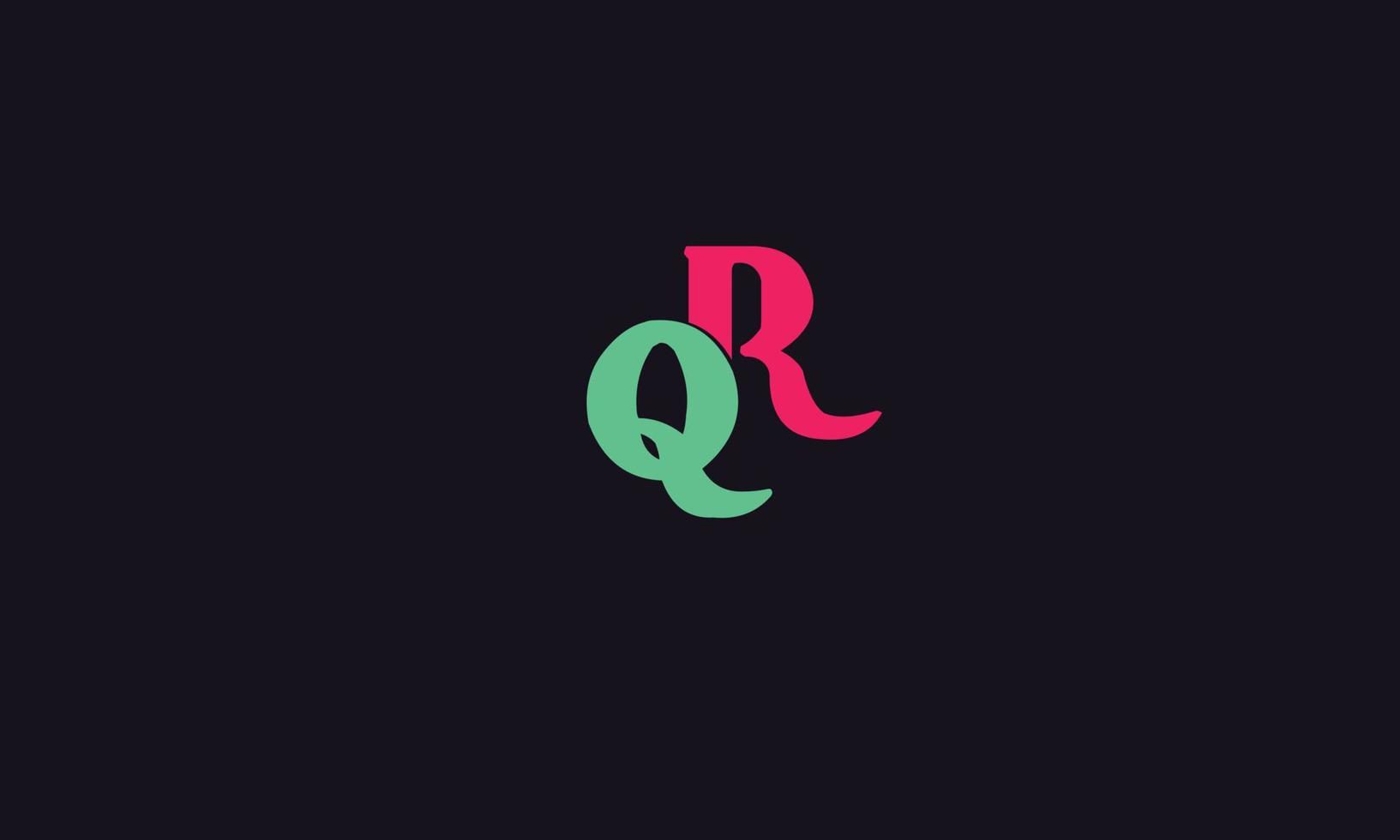 alphabet buchstaben initialen monogramm logo qr, rq, q und r vektor