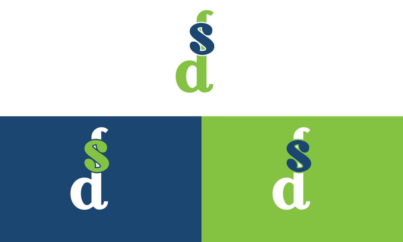 alphabet buchstaben initialen monogramm logo ds, sd, d und s vektor