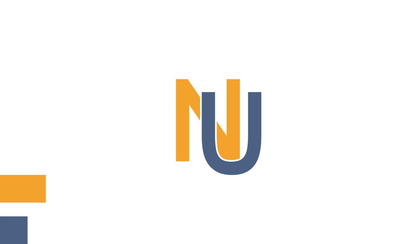 Alphabet Buchstaben Initialen Monogramm Logo nu, un, n und u vektor