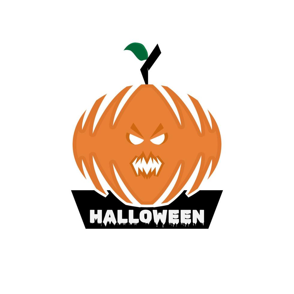 halloween-logo-abzeichen oder etiketten kürbisgeist vektor